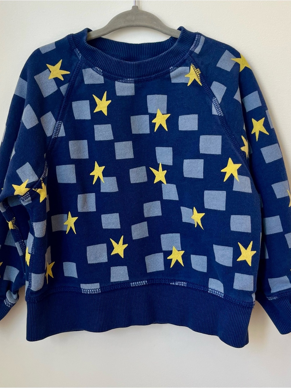 Hanna Andersson French Terry Blue And Yellow Stars Crewneck Sweatshirt Size 3T